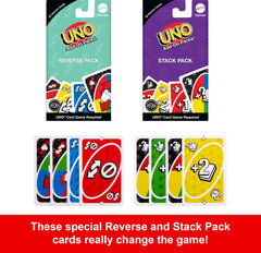 Mattel Games pack Reverse cerca mostrando cartas que invierten el turno