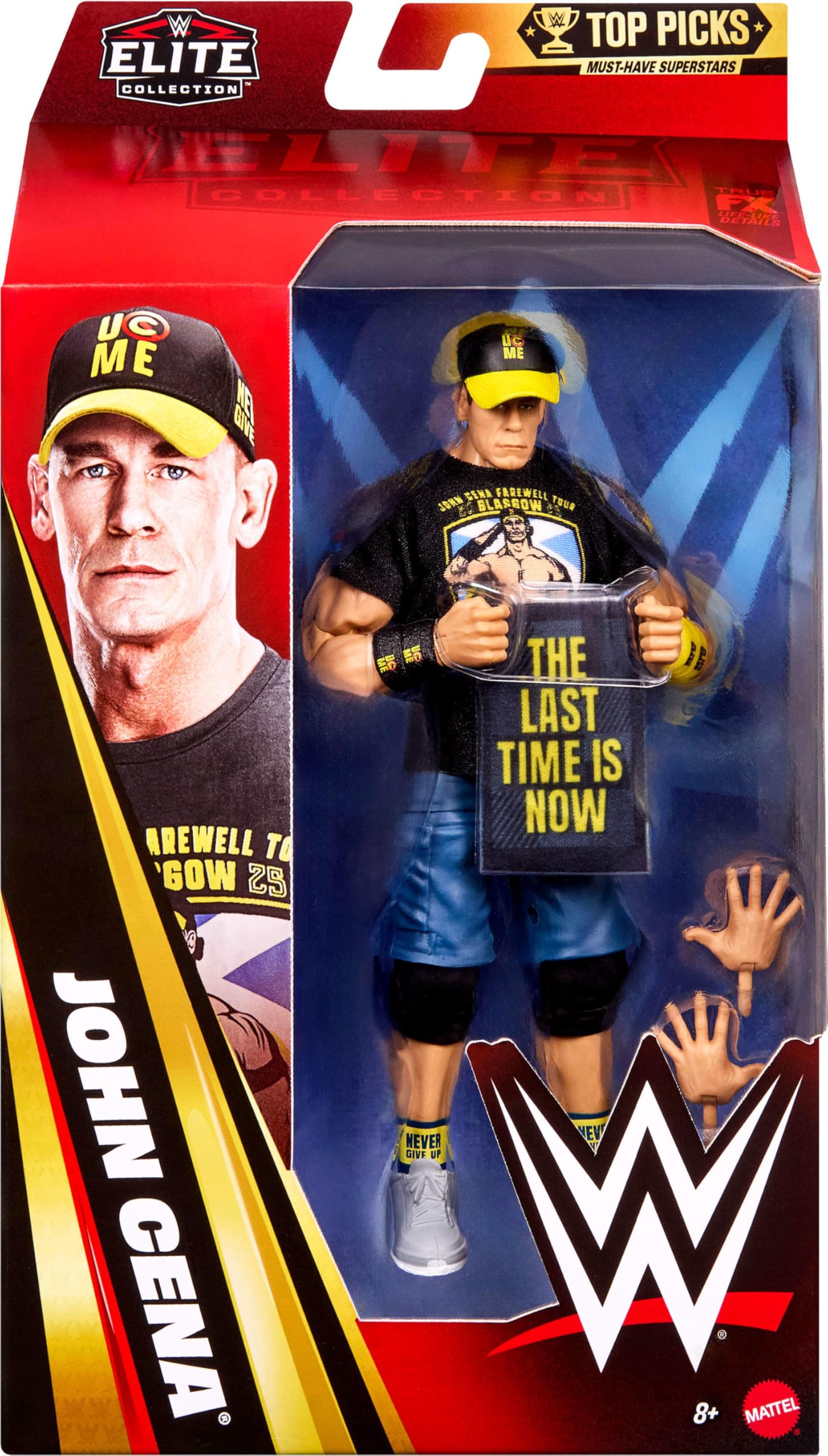 Mattel John Cena primer plano TrueFX, detalle facial realista para vitrinas