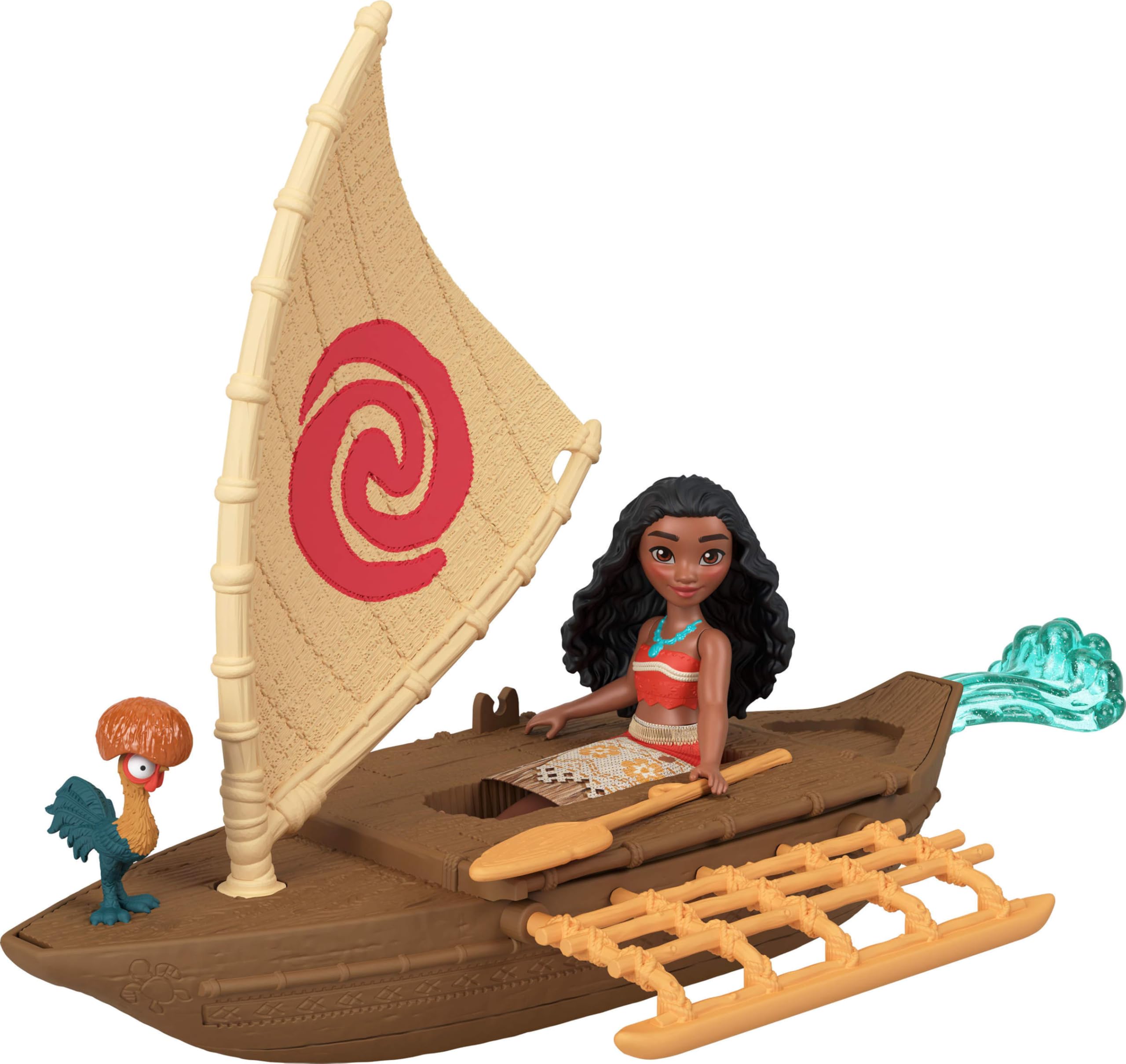 Mattel Moana comparación de escala con accesorios, fácil de combinar