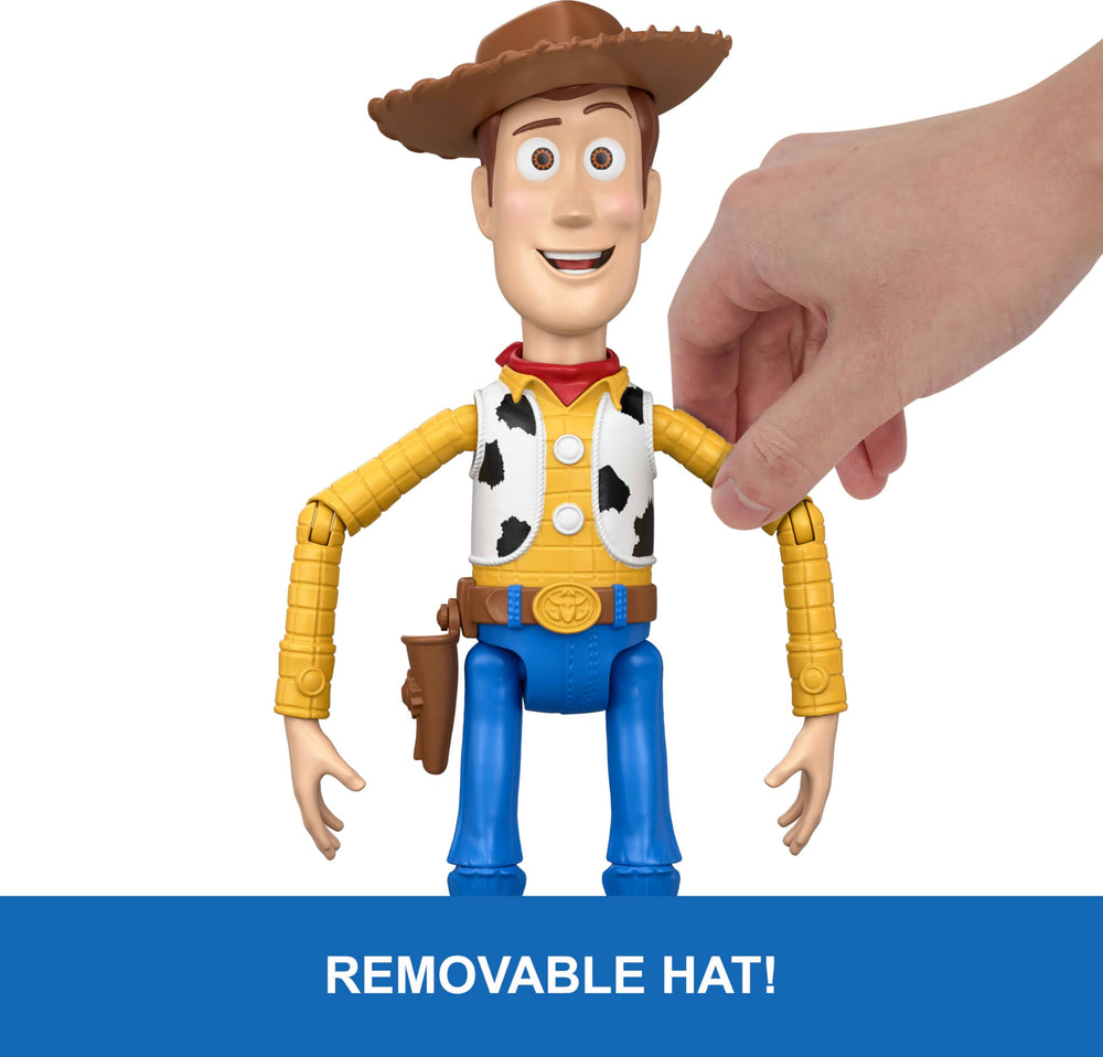 Mattel Woody en acción con movimiento de brazos y piernas