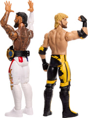 Mattel ambas figuras en pose de combate dentro de un ring para juego dinámico
