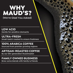 MAUD'S cápsula insertada en cafetera para extracción sencilla