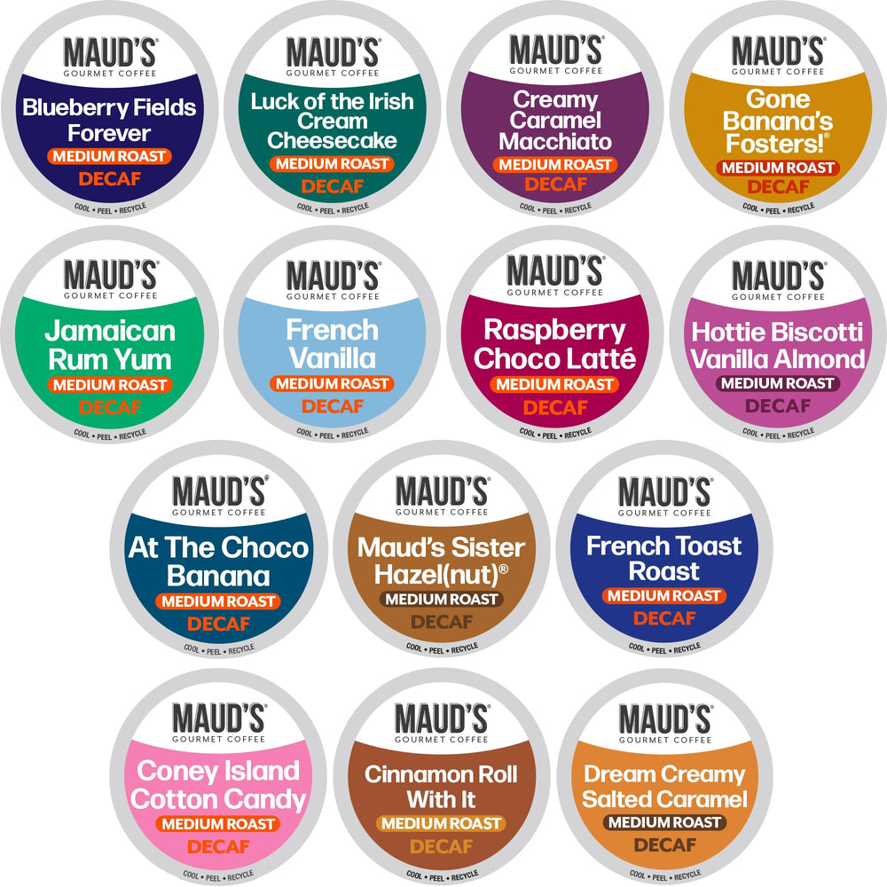 MAUD'S caja frontal del pack 80ct mostrando variedad y conveniencia