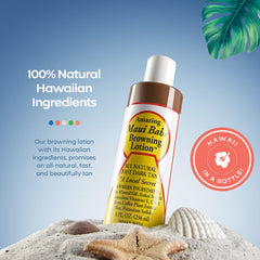 Maui Babe textura ligera de loción en la mano, rápida absorción