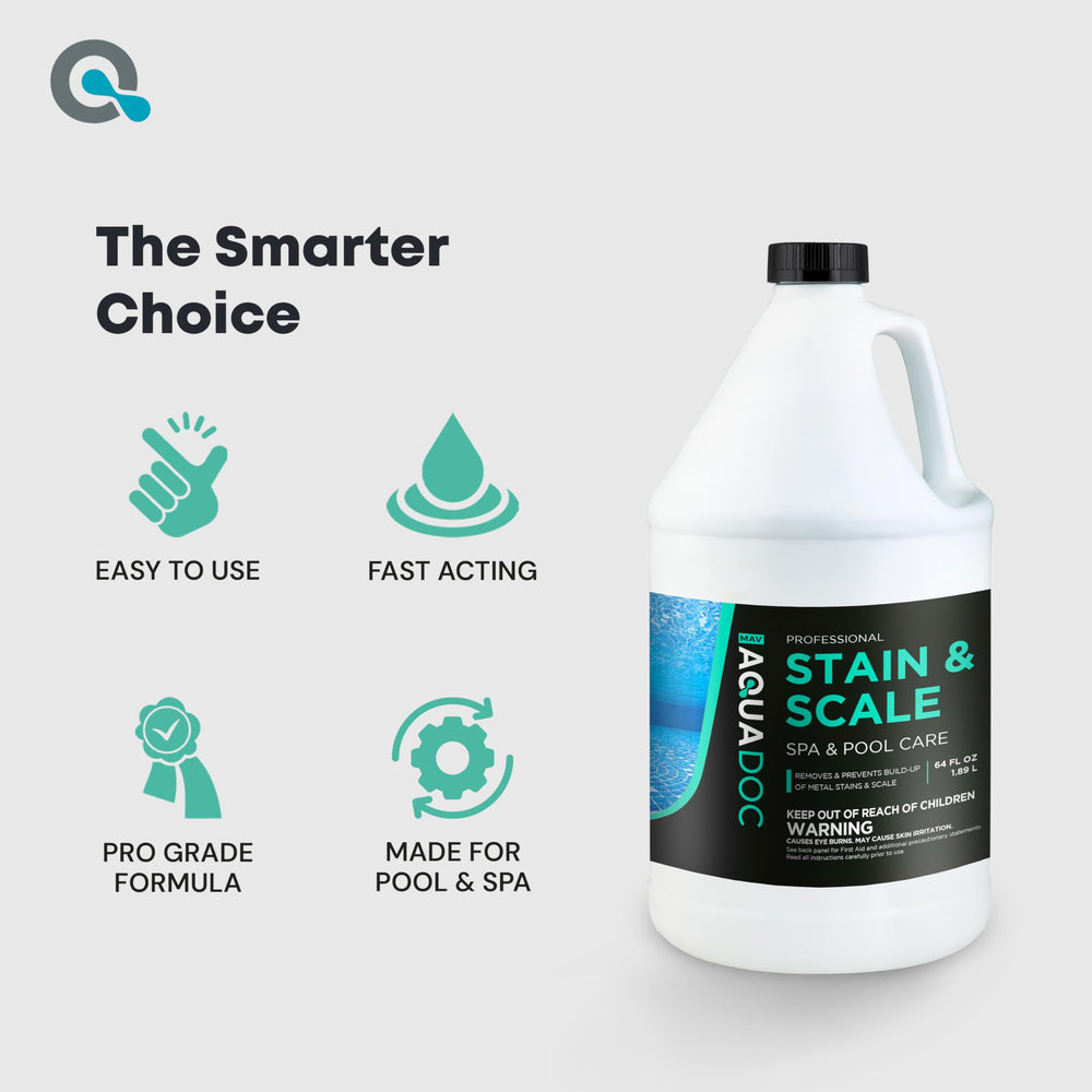 MAV AquaDoc junto a regla para comparar tamaño de 64oz ideal para piscinas pequeñas