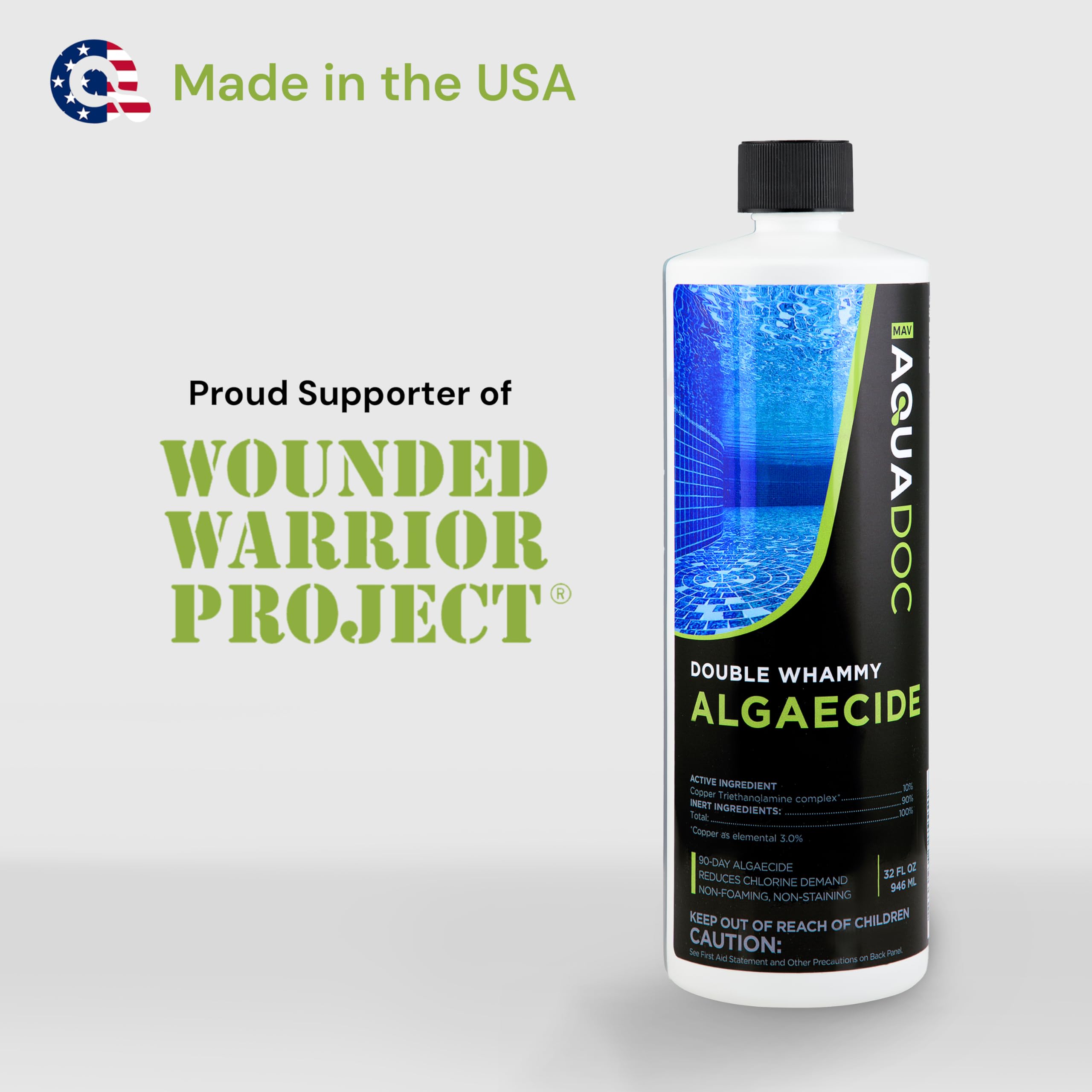 MAV AquaDoc etiqueta con ingredientes y uso responsable del alguicida