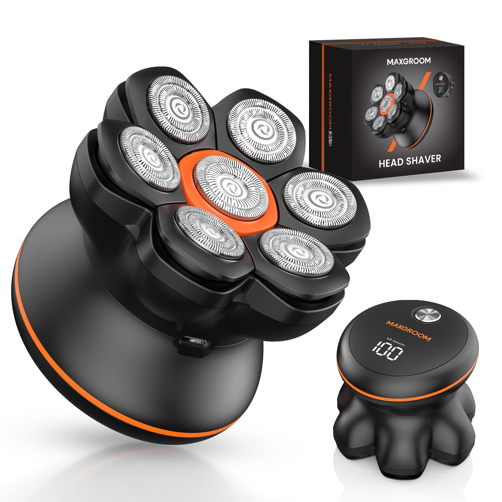 MAXGROOM afeitadora frontal mostrando diseño ergonómico y control preciso