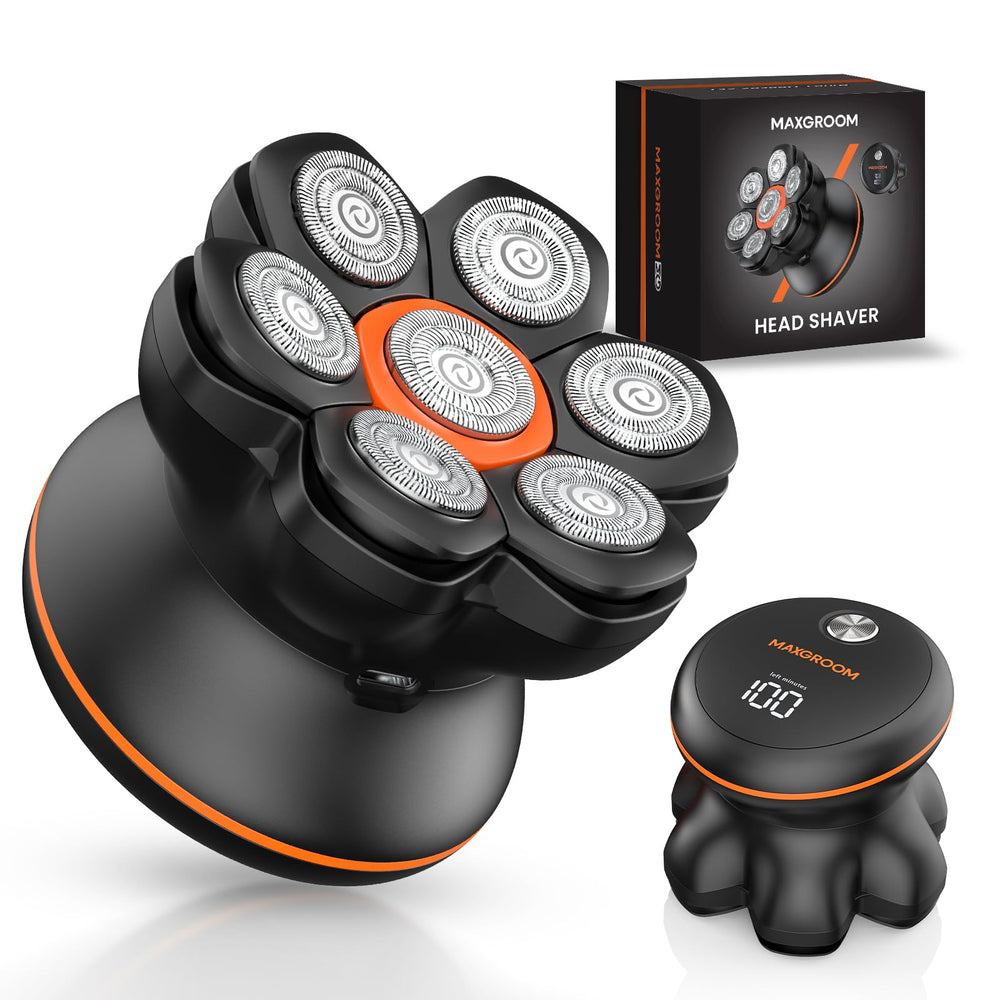 MAXGROOM afeitadora frontal mostrando diseño ergonómico y control preciso
