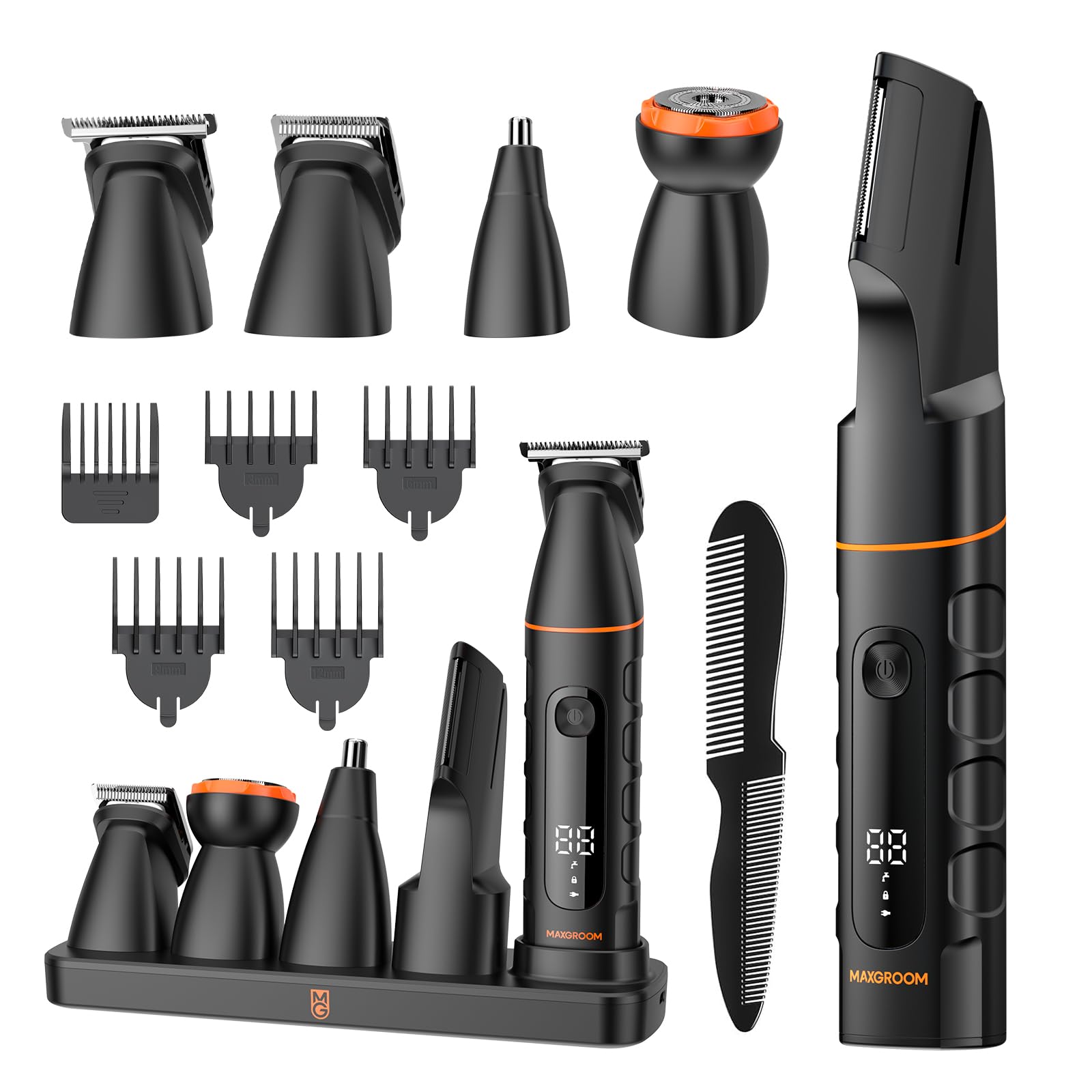 MAXGROOM pack frontal mostrando el kit 9 en 1 para versatilidad de aseo