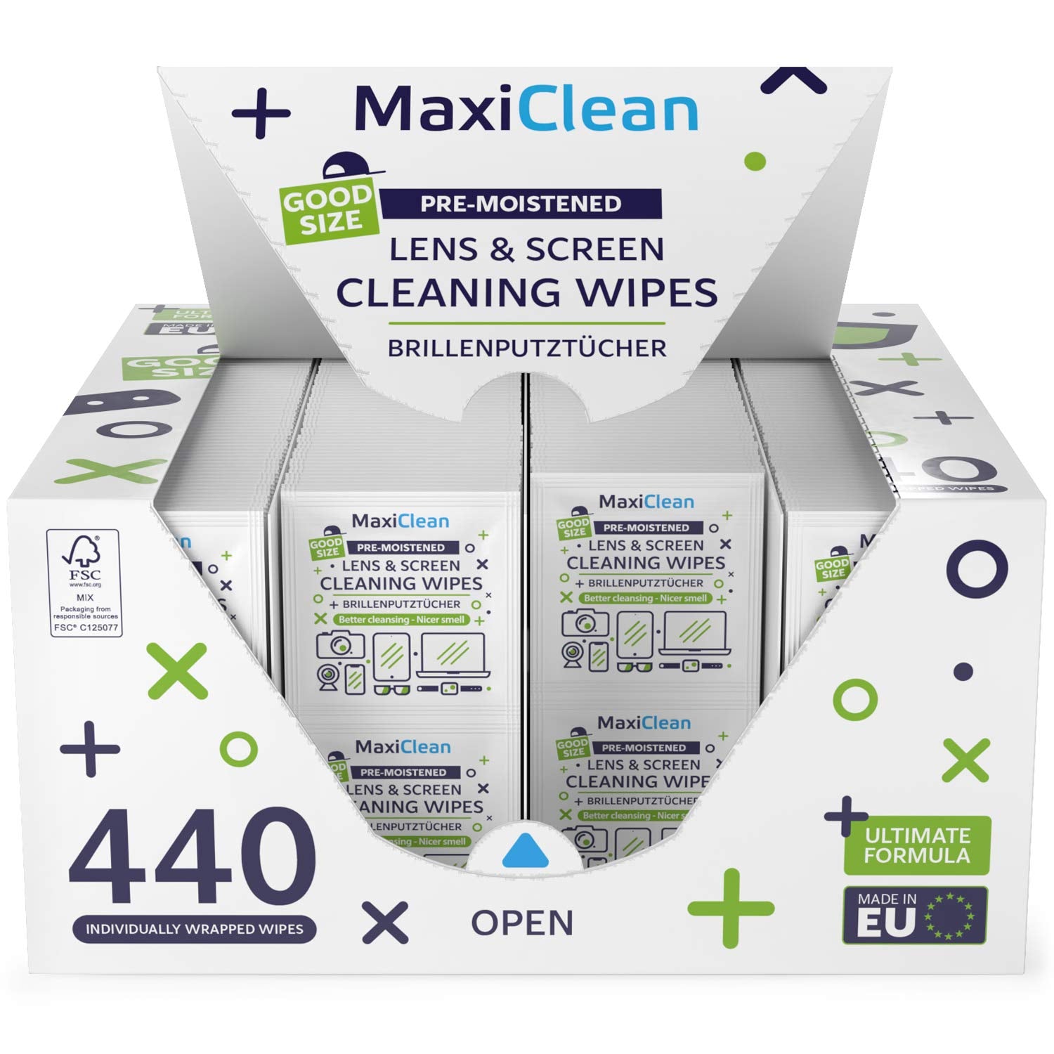 Maxi Clean sobre paquete individual, ideal para llevar en bolsos