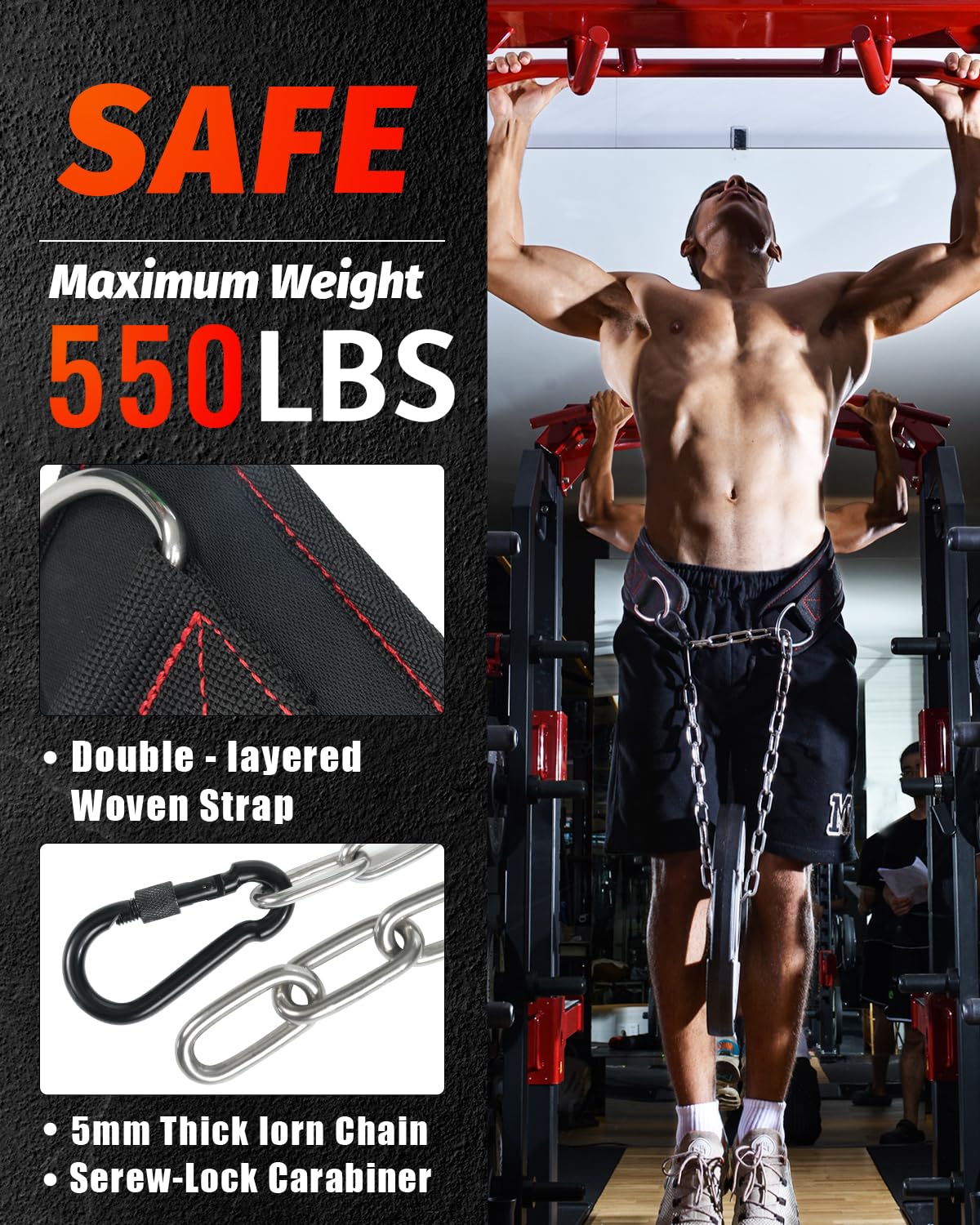 MAXRANK cadena 37 pulgadas 5mm pulida mostrando superficie suave para menos abrasión