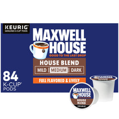 Maxwell House caja frontal muestra 84 cápsulas convenientemente almacenadas
