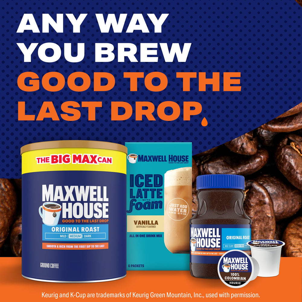 MAXWELL HOUSE escena de cocina sugiere uso diario y comodidad