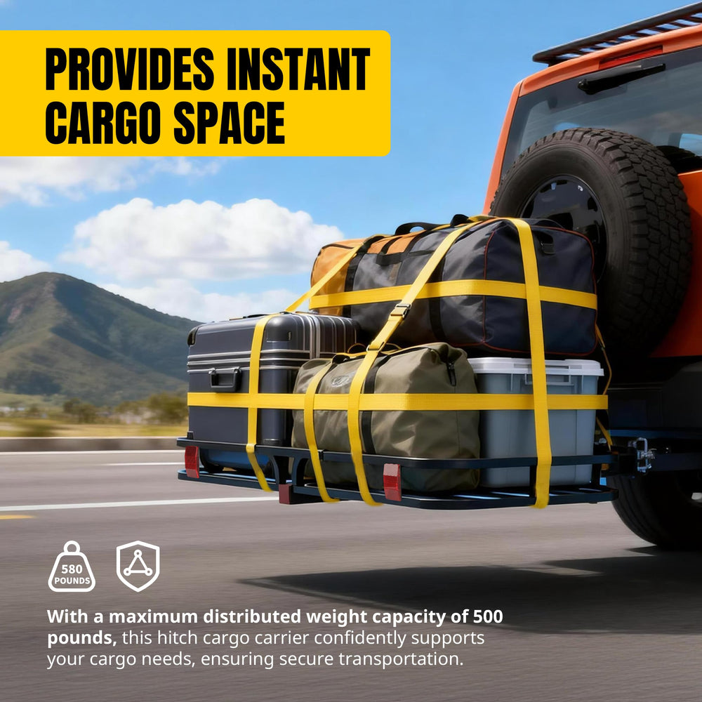 MAXXHAUL portaequipajes instalado en vehículo transportando equipaje con seguridad