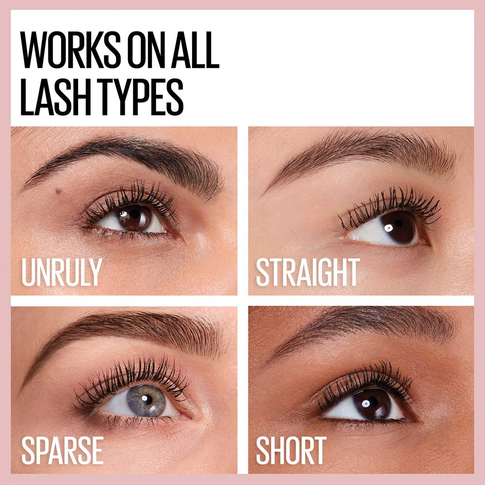 Maybelline comparación antes y después que muestra más longitud