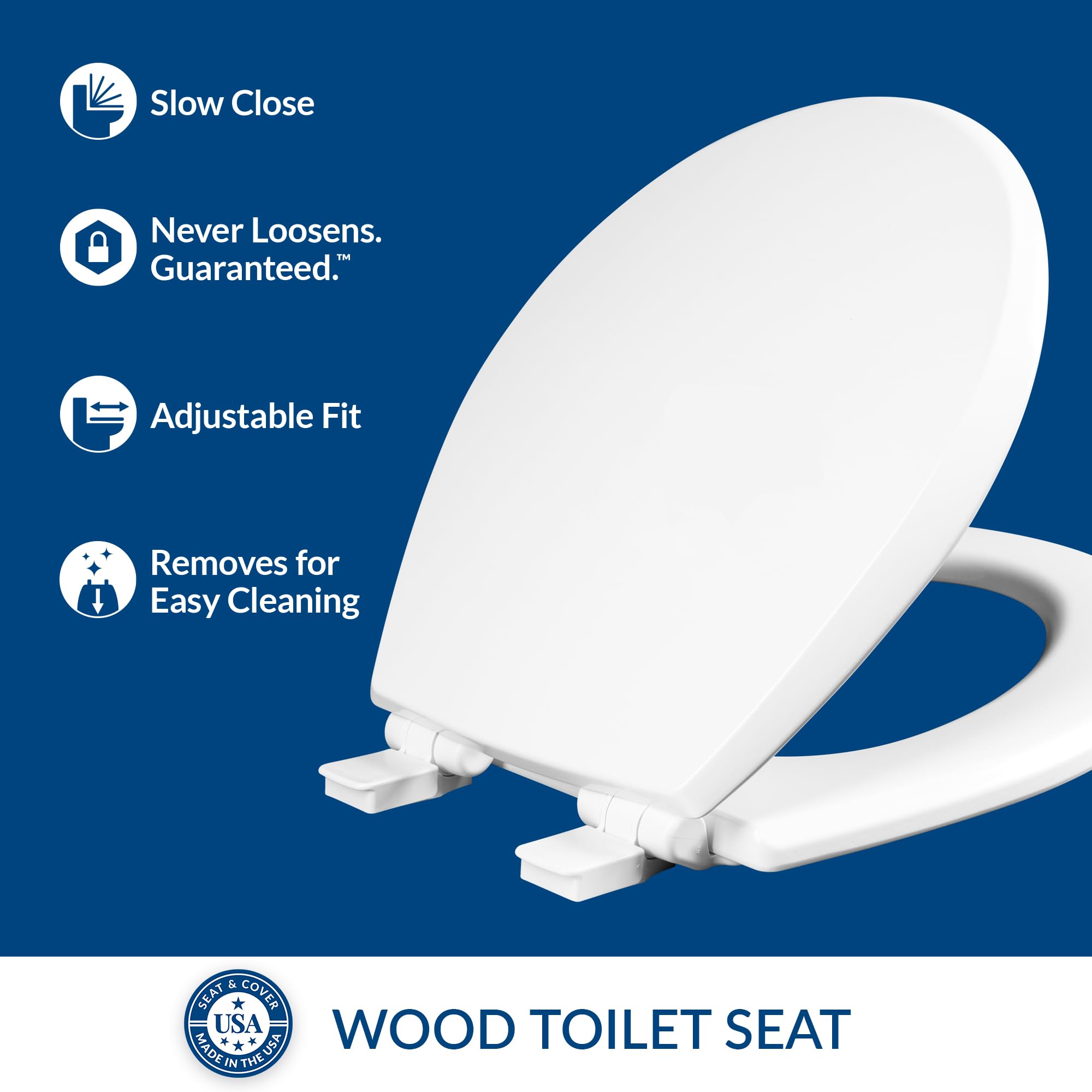 Mayfair Cassel bisagra Easy Clean liberada para limpieza rápida y segura