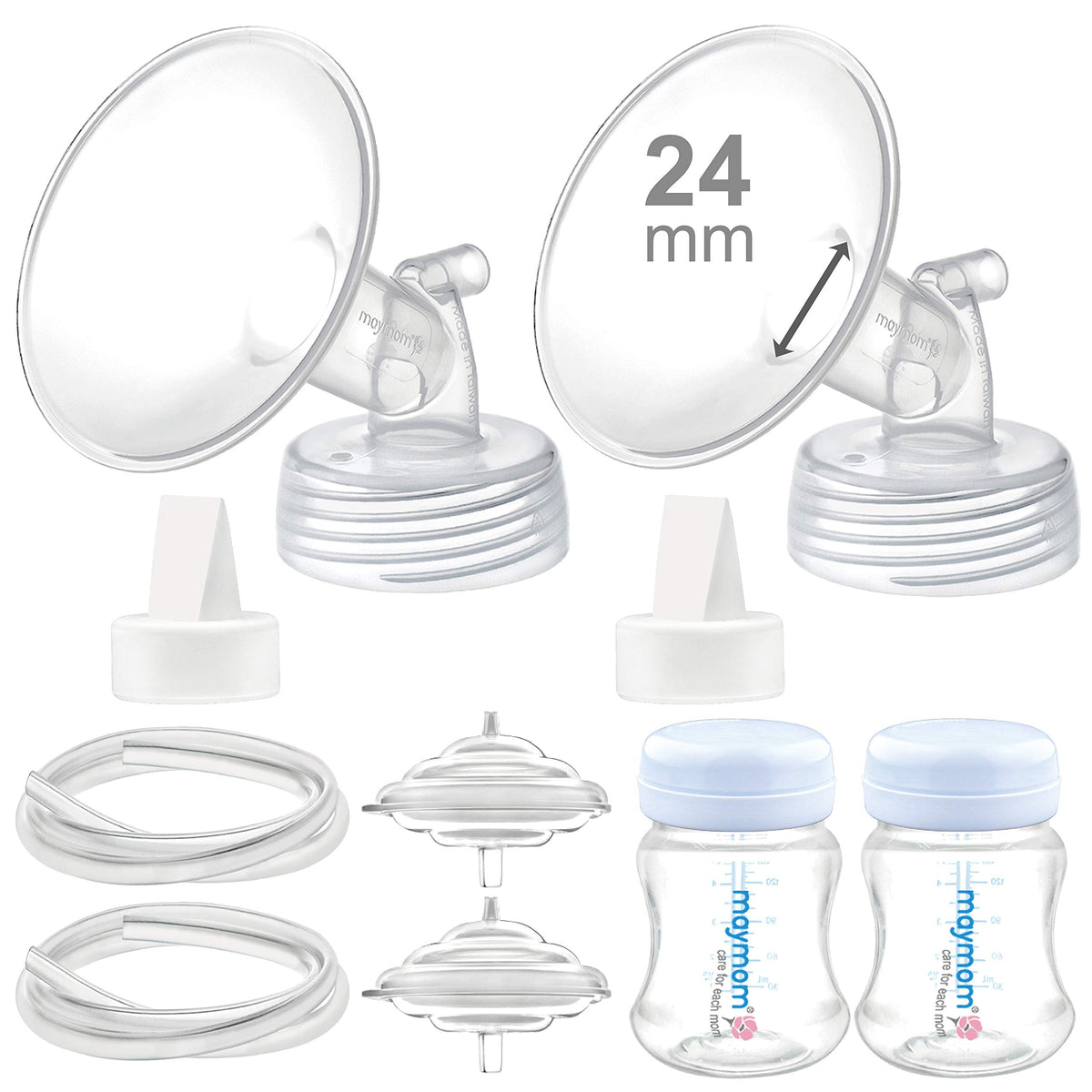 Maymom empaque frontal mostrando kit compatible Spectra y beneficios de recambio