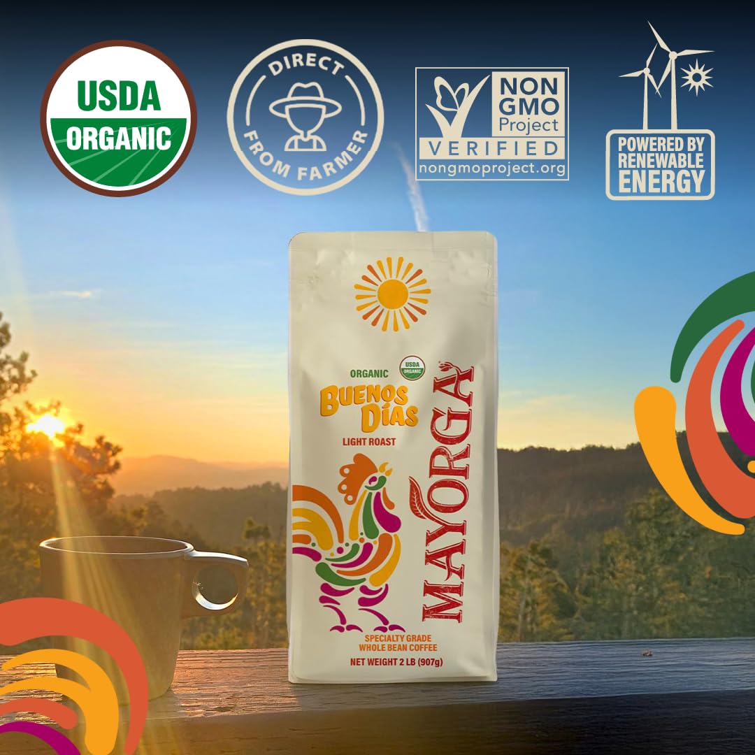 Mayorga etiqueta con sellos USDA Organic y Kosher, garantía de certificaciones