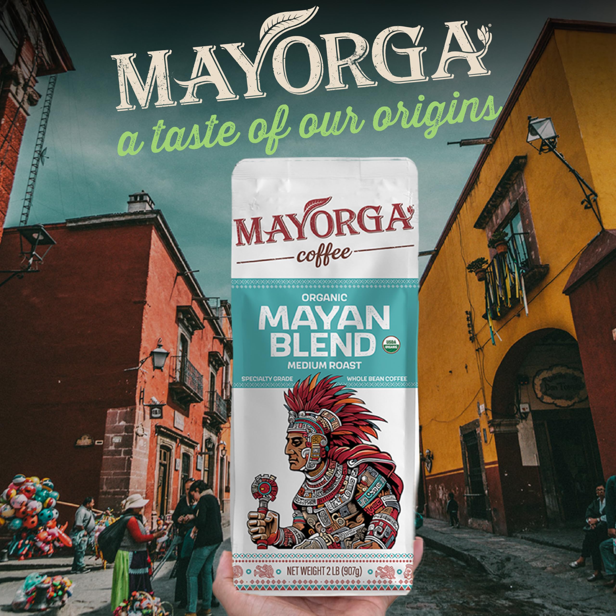 Mayorga taza preparada resaltando sabor chocolate y suavidad
