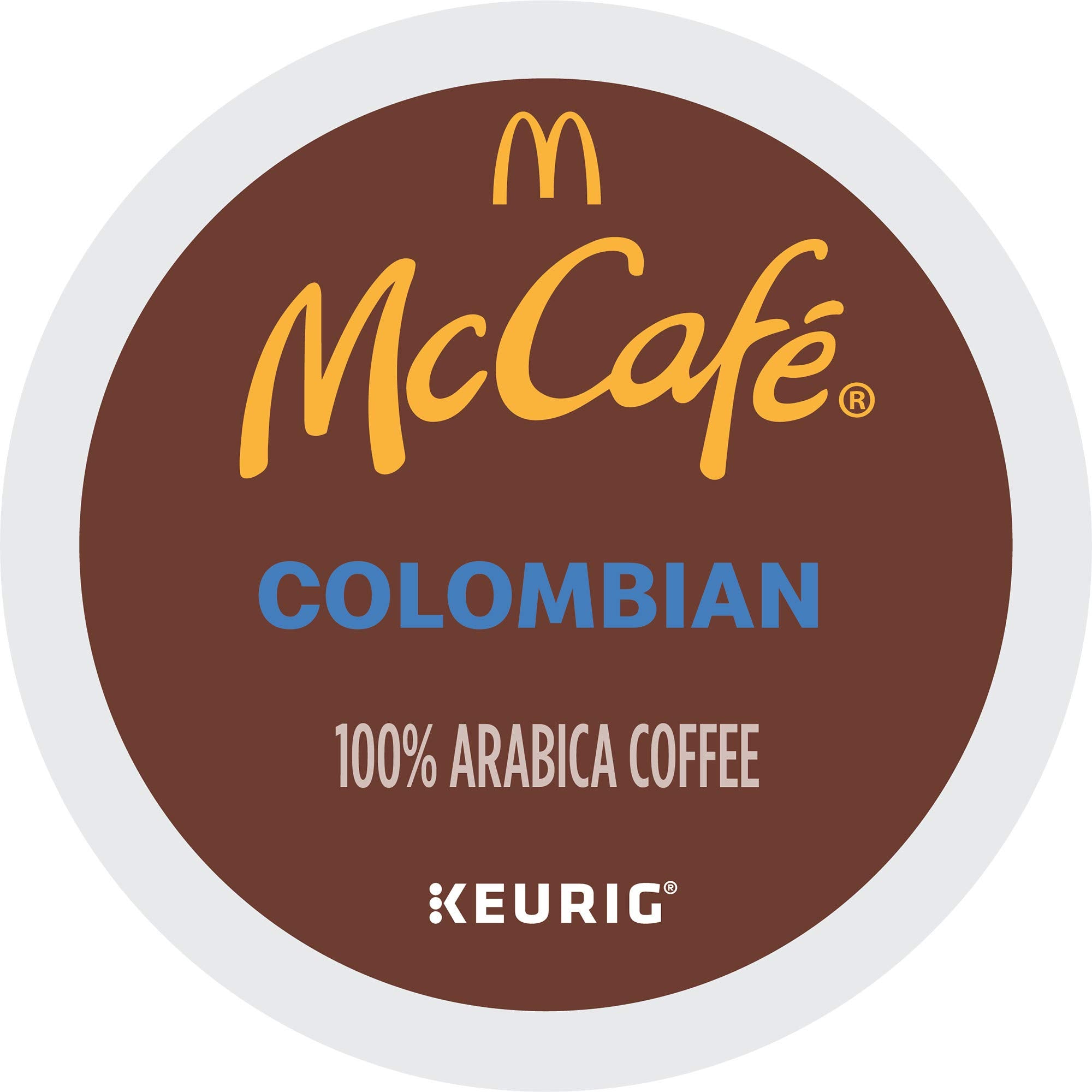 McCafé granos y paisaje de finca colombiana indicando origen responsable