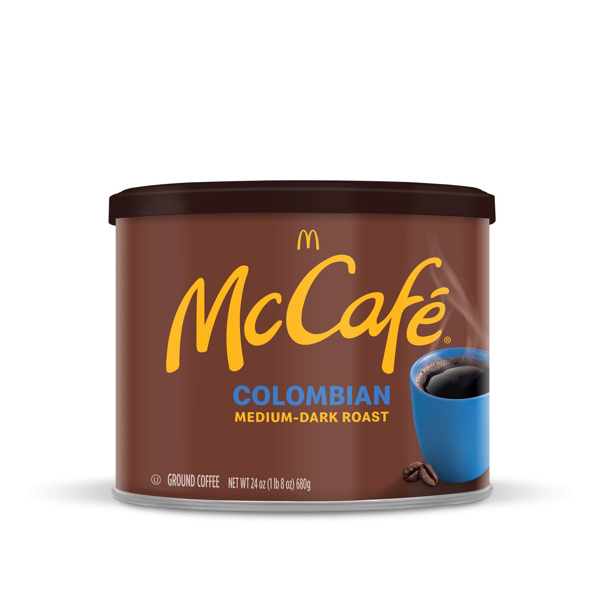 McCafe etiqueta con origen colombiano y certificación, confianza en calidad