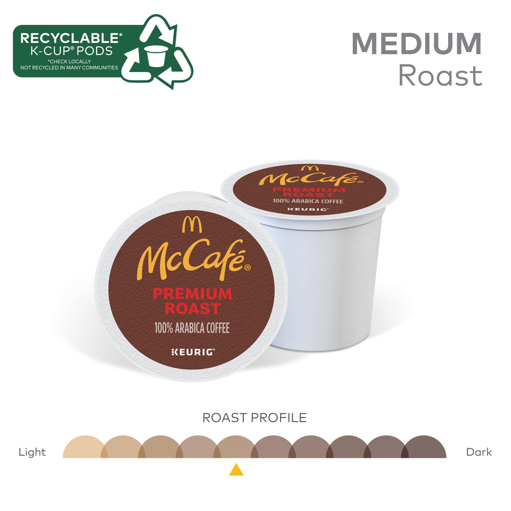 McCafé cápsula insertada en máquina Keurig demostrando preparación rápida y resultado consistente