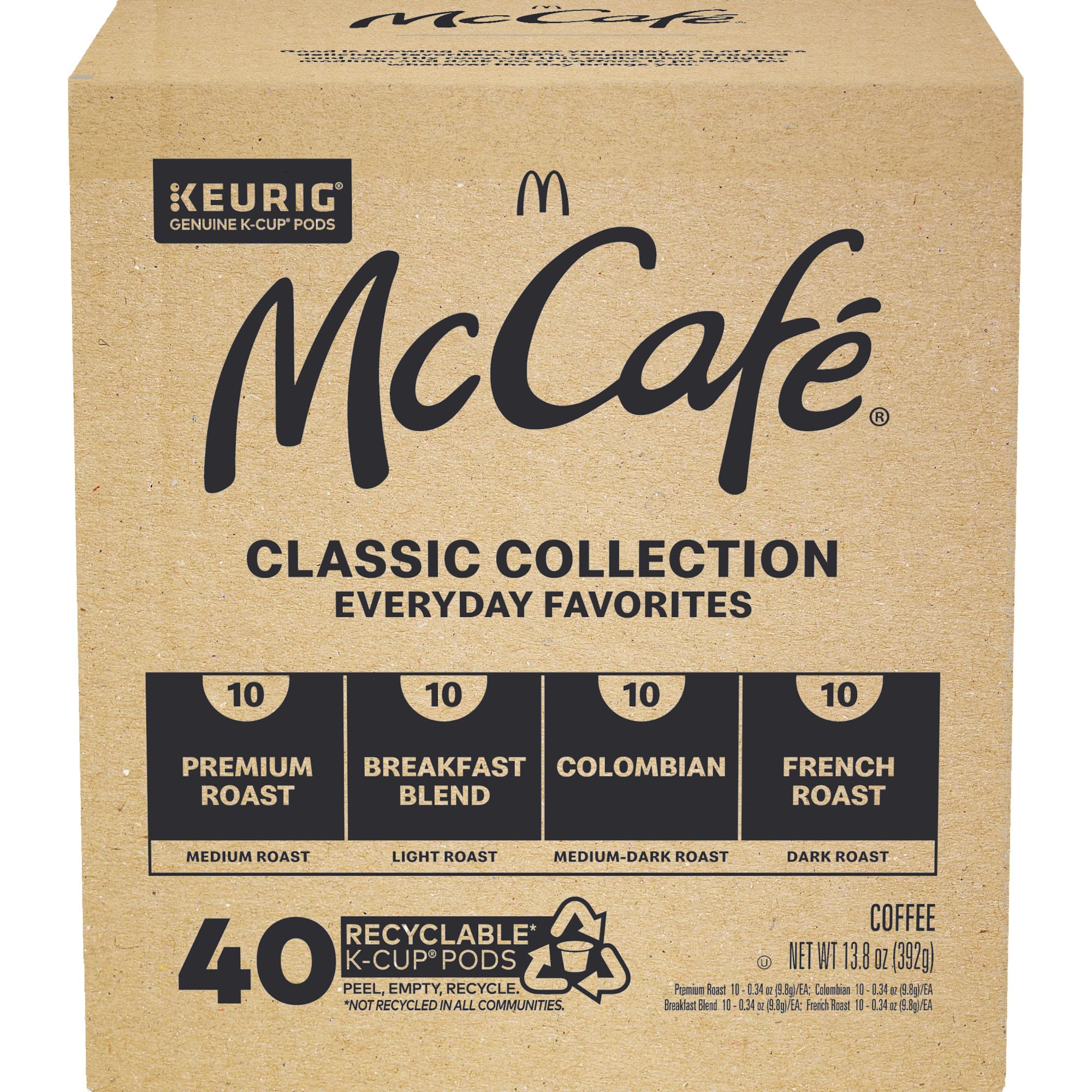 Cápsulas McCafé junto al símbolo de reciclaje enfatizando materiales reciclables y sostenibilidad