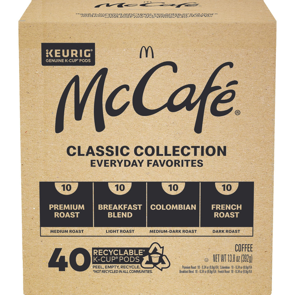 Cápsulas McCafé junto al símbolo de reciclaje enfatizando materiales reciclables y sostenibilidad
