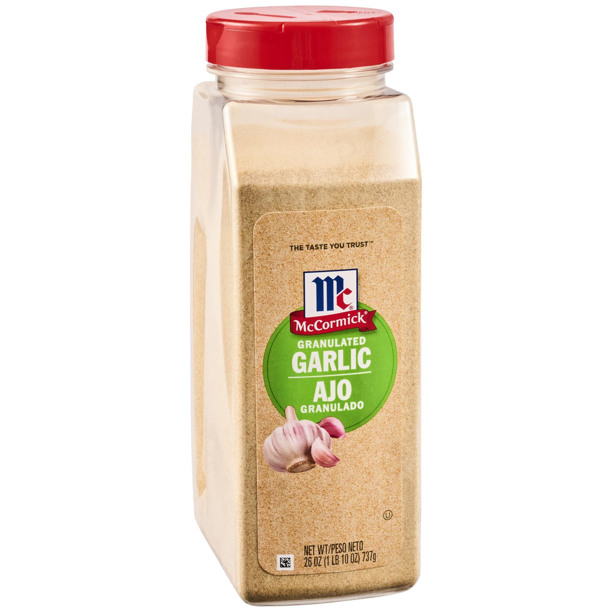 McCormick envase frontal de ajo granulado, práctico y gran formato