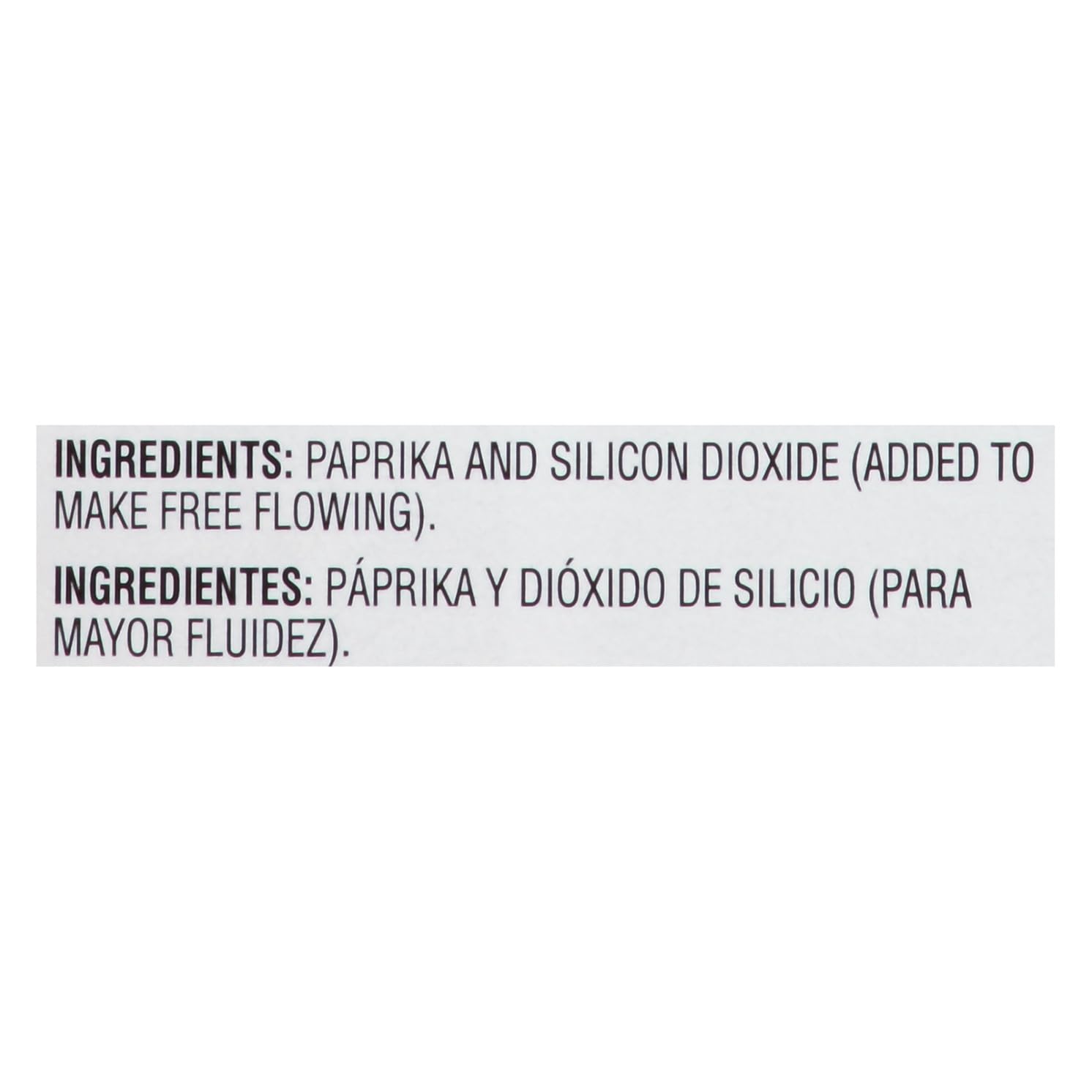 McCormick Culinary etiqueta con información y origen del pimentón profesional