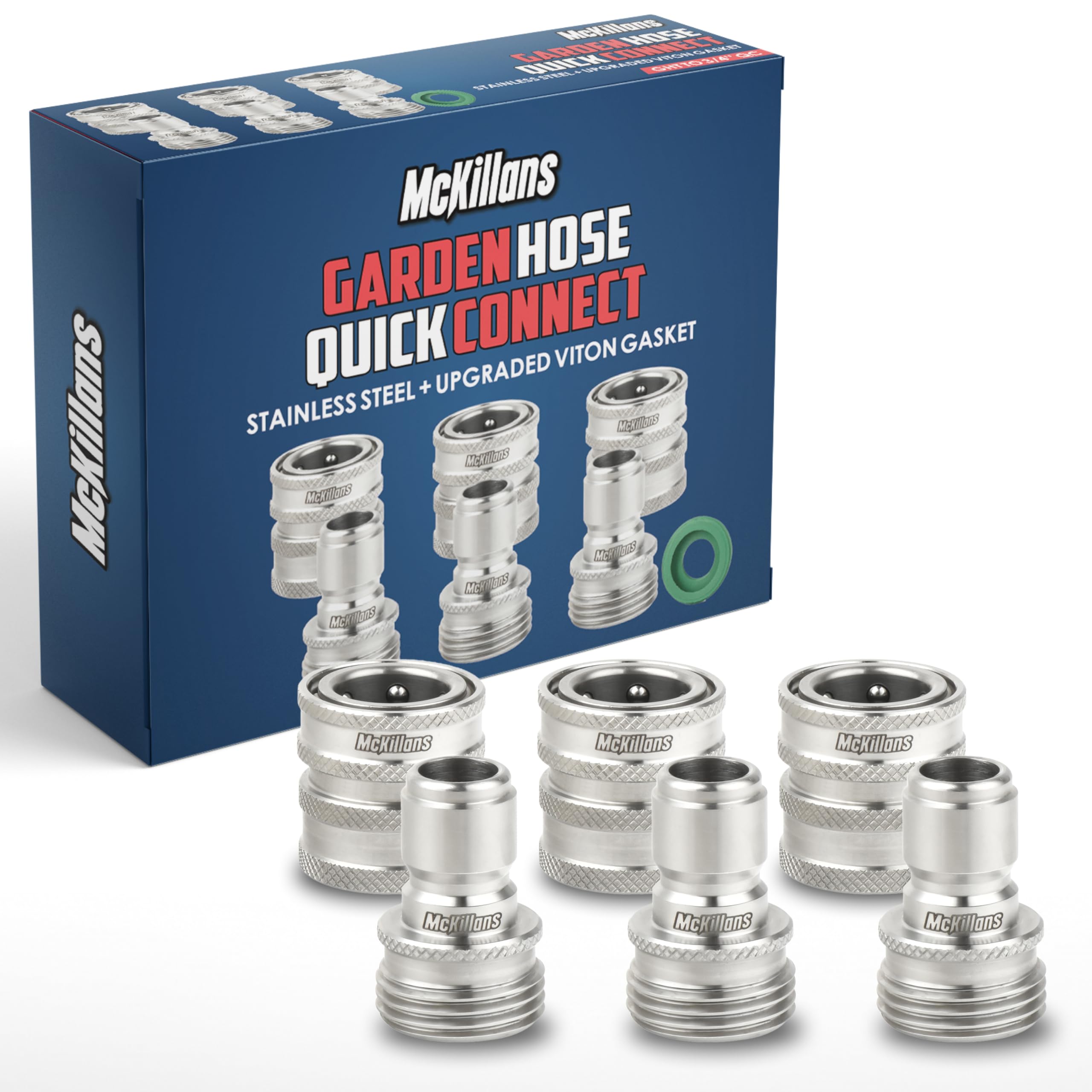 McKillans front view of three-pack quick connect showing compact kit and ease
