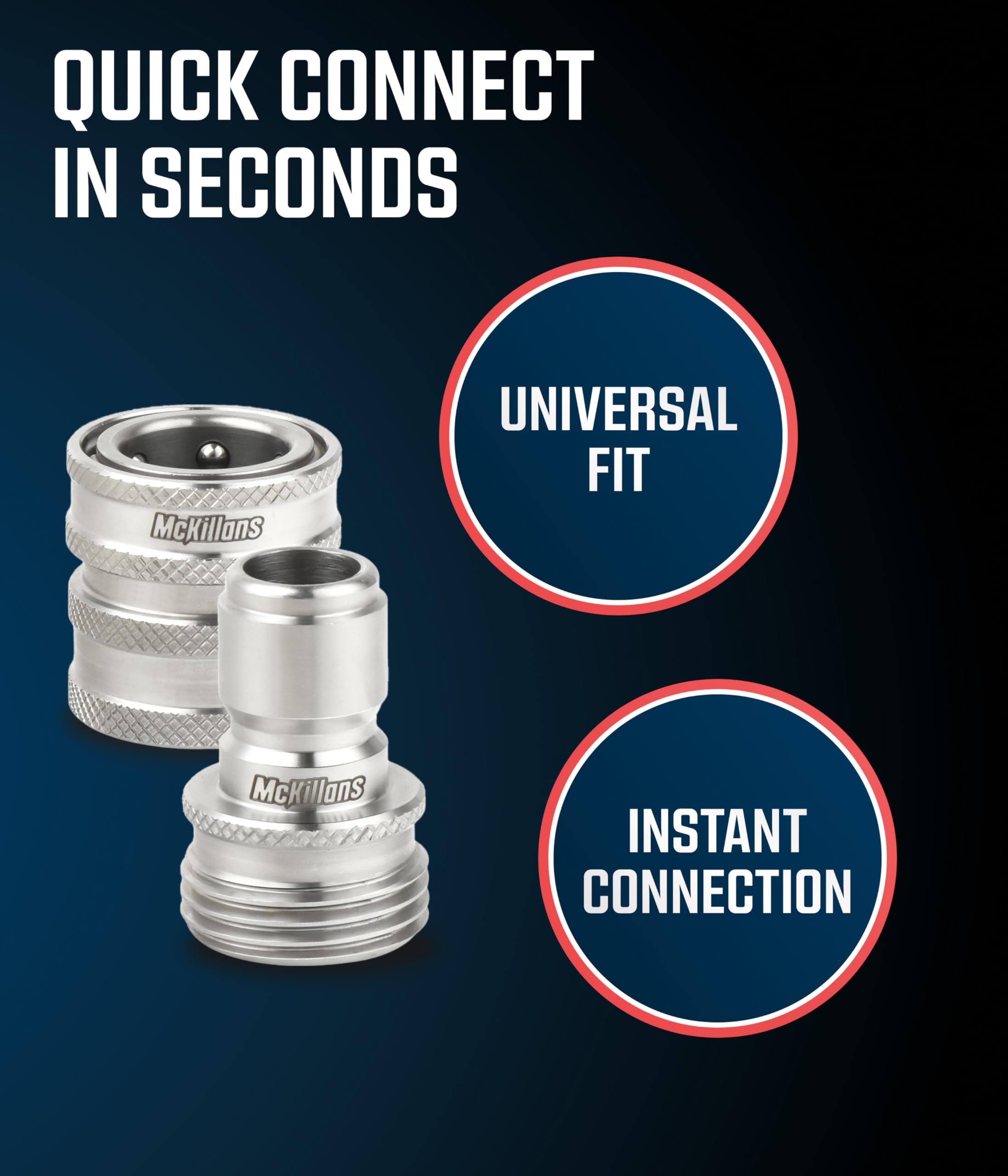 McKillans connector attached to sprinkler demonstrating fast swap benefit