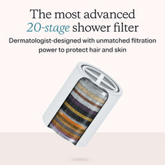 MDhair instalado en ducha en acción, ofrece agua más suave y sensación cómoda