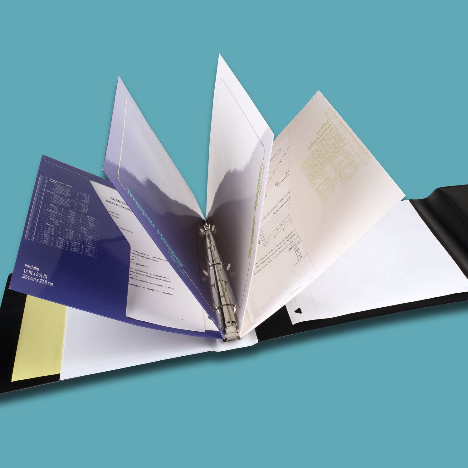 Mead Trapper Keeper detalle de anillas metálicas resistentes para hojas