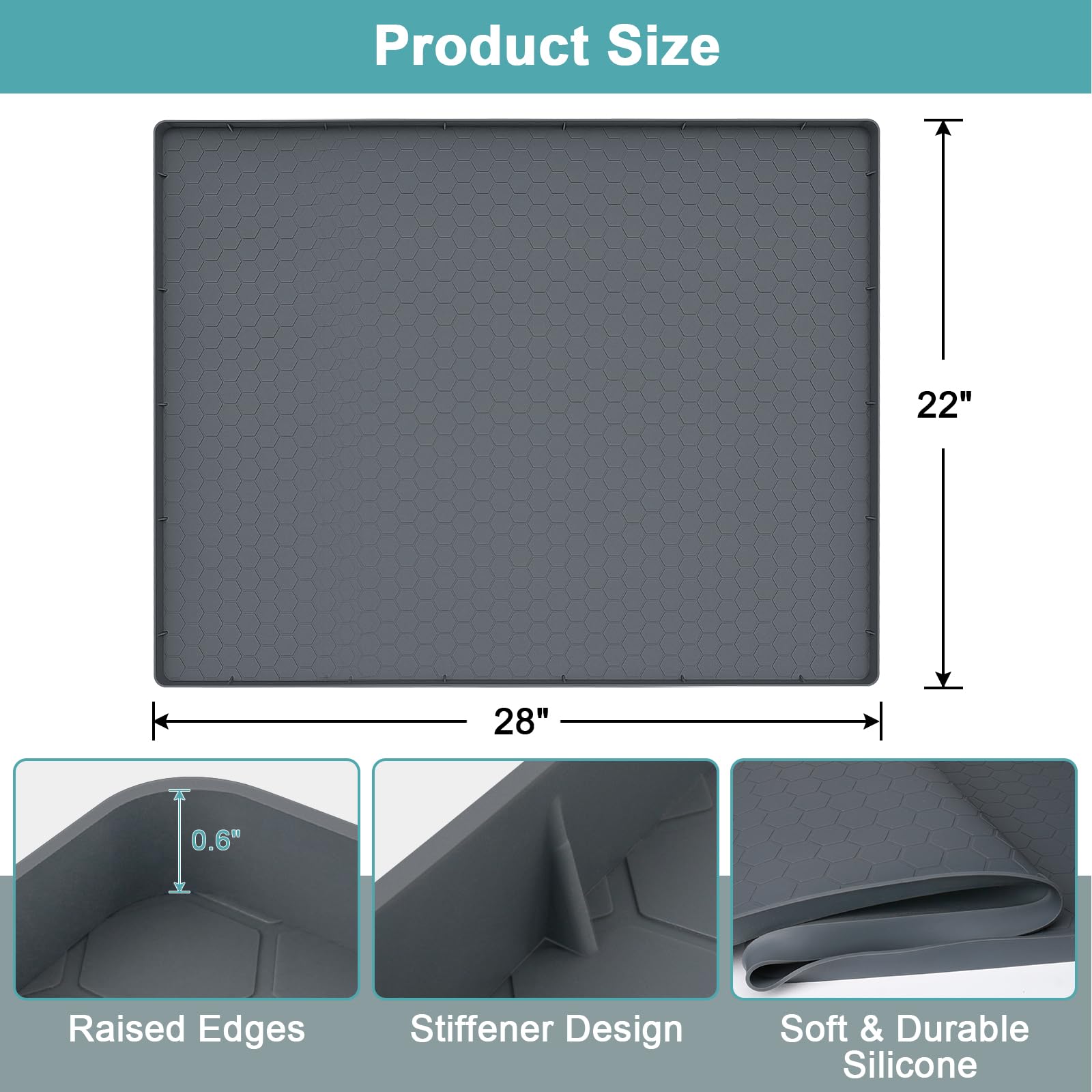 MECHEER primer plano de textura de silicona, resistente y fácil de limpiar