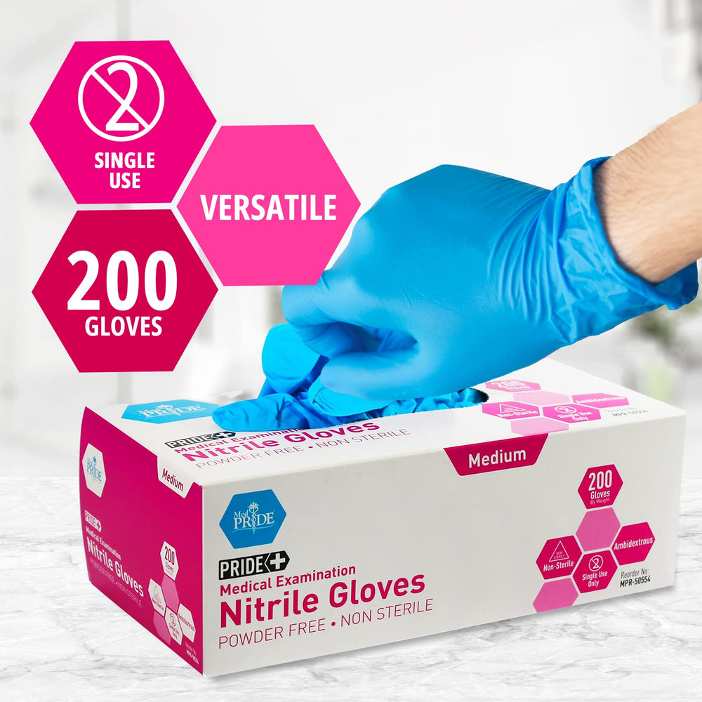 MED PRIDE guantes usados en entorno clínico mostrando protección profesional