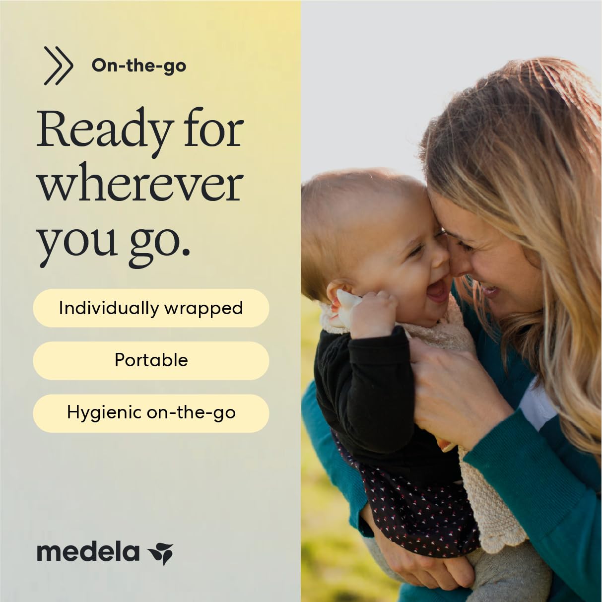 Medela almohadillas en dormitorio ilustrando uso nocturno y tranquilidad