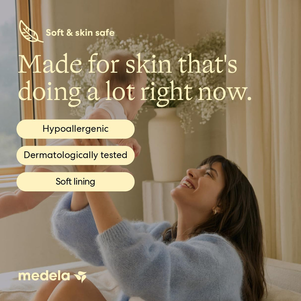 Medela detalle de la barrera lateral que evita fugas y mantiene ropa seca