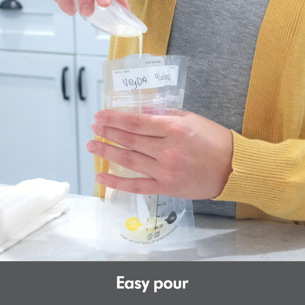 Medela área de escritura y marcas de medición claras, control de fecha y volumen