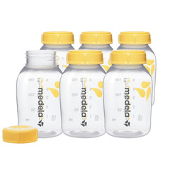 Medela botella frontal pack mostrando seis botellas y beneficio organización