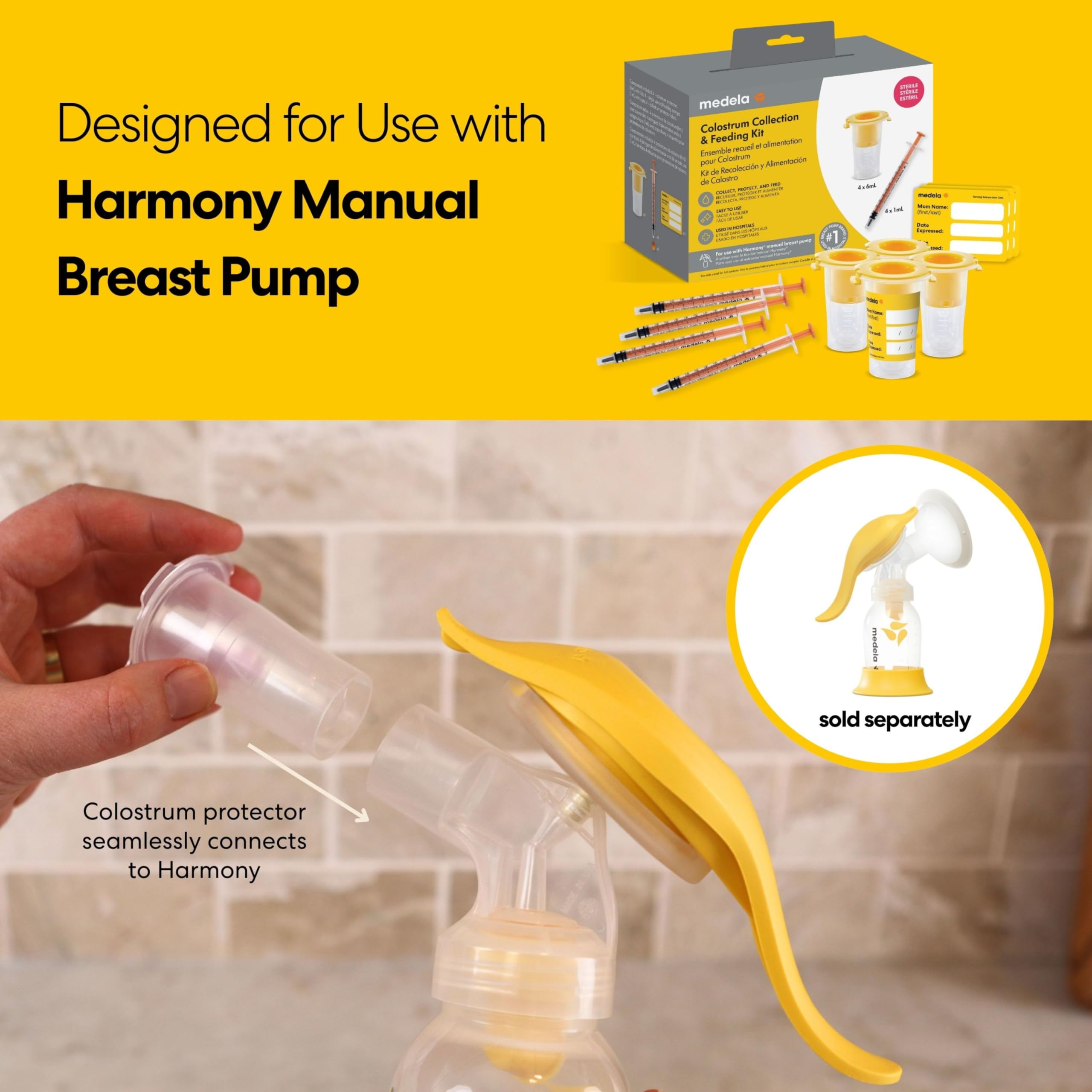 Medela jeringa oral 1 mL primer plano, permite dosis precisas