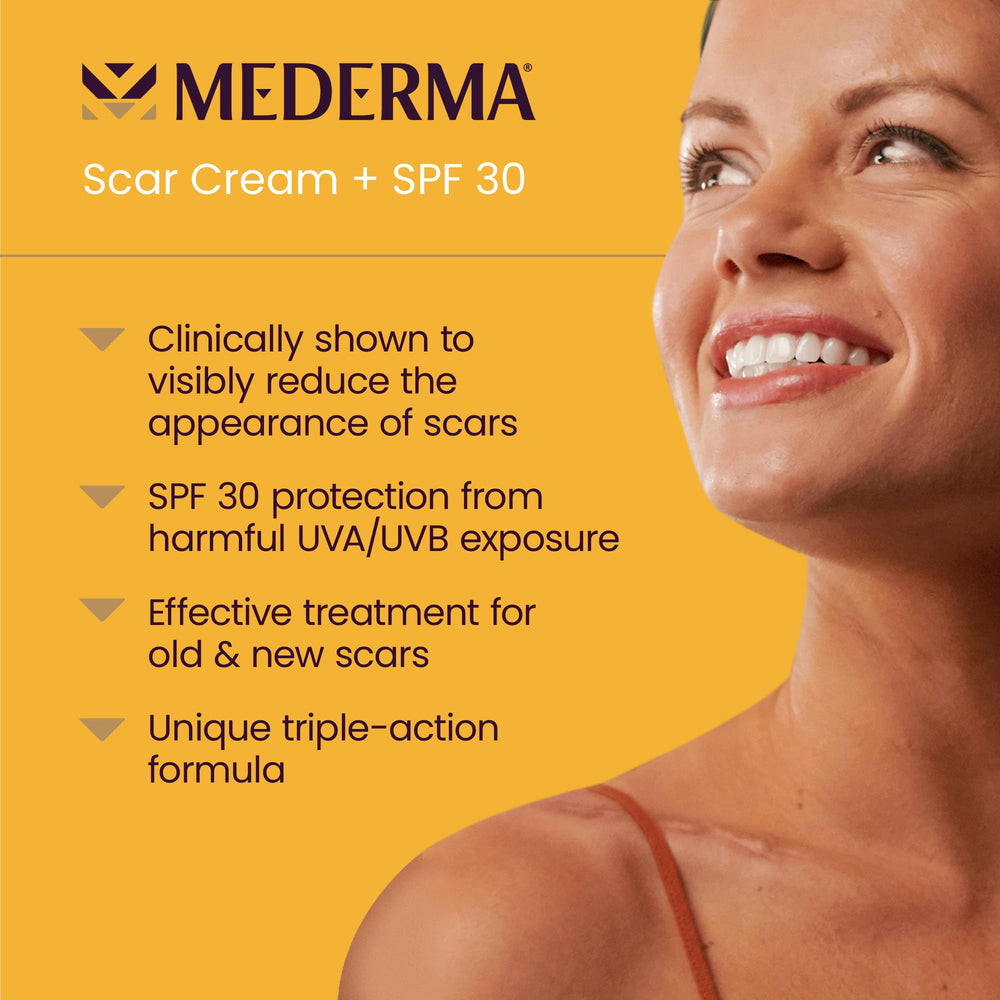 Mederma textura de crema en primer plano hidratación y fácil absorción