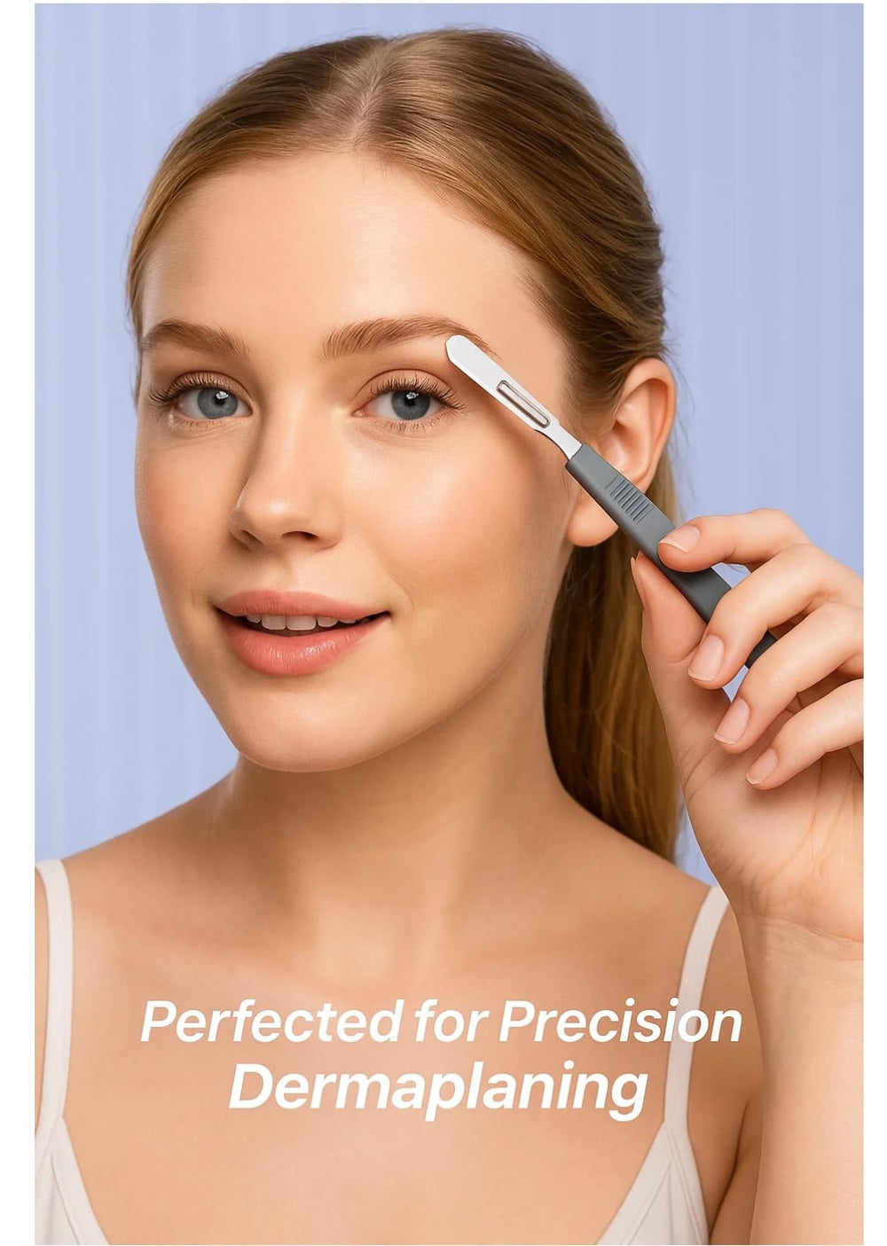 MedHelp herramienta en uso dermaplaning facial, resultado suave y controlado