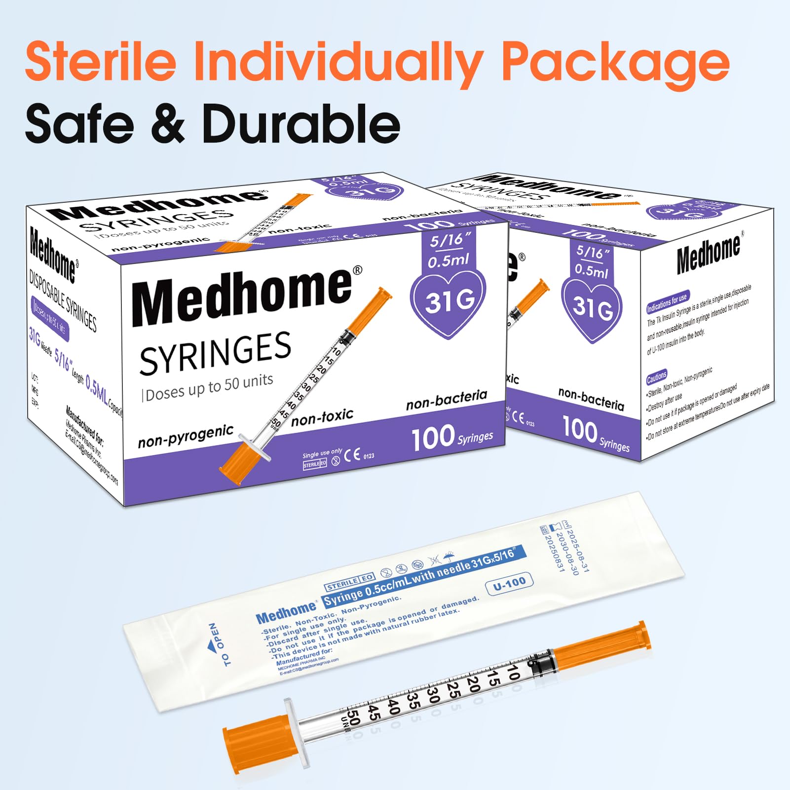 Medhome jeringa en uso de laboratorio para pequeñas dosificaciones controladas