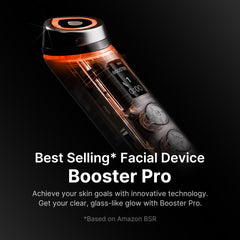 medicube booster pro primer plano del cabezal de vidrio para masaje y luminosidad