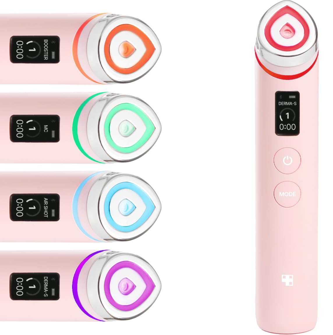 medicube Booster Pro frontal rosa mostrando diseño elegante y fácil uso