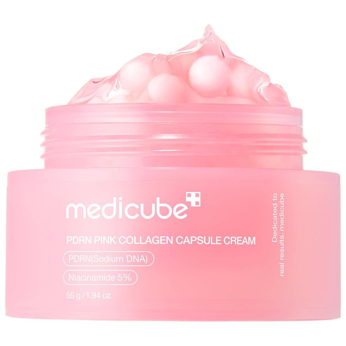 medicube frasco frontal mostrando el diseño y beneficio visual