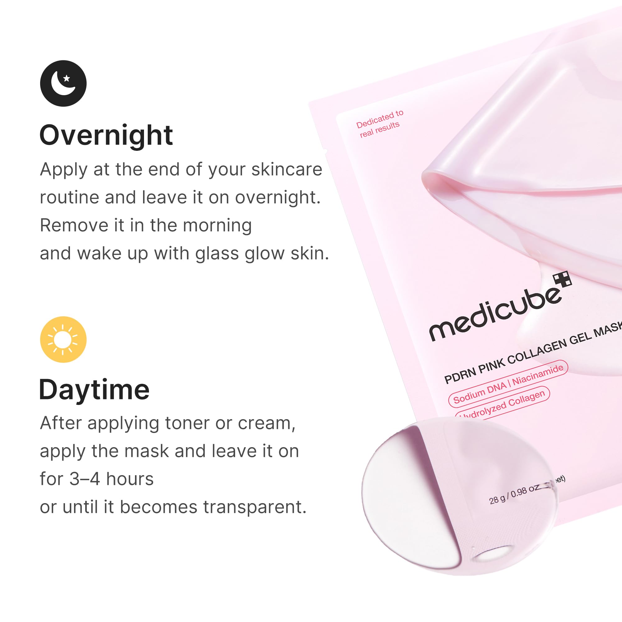 medicube mascarilla sostenida en mano para mostrar tamaño y practicidad