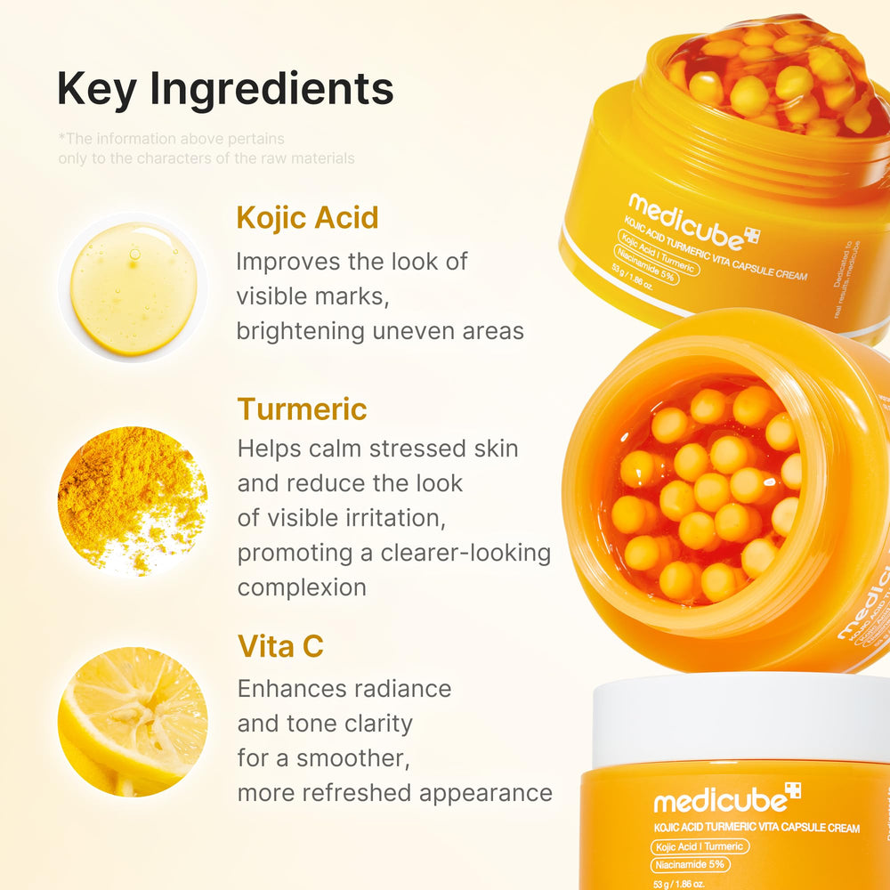 medicube detalle de la etiqueta con ingredientes, ayuda a verificar ácido kójico y cúrcuma