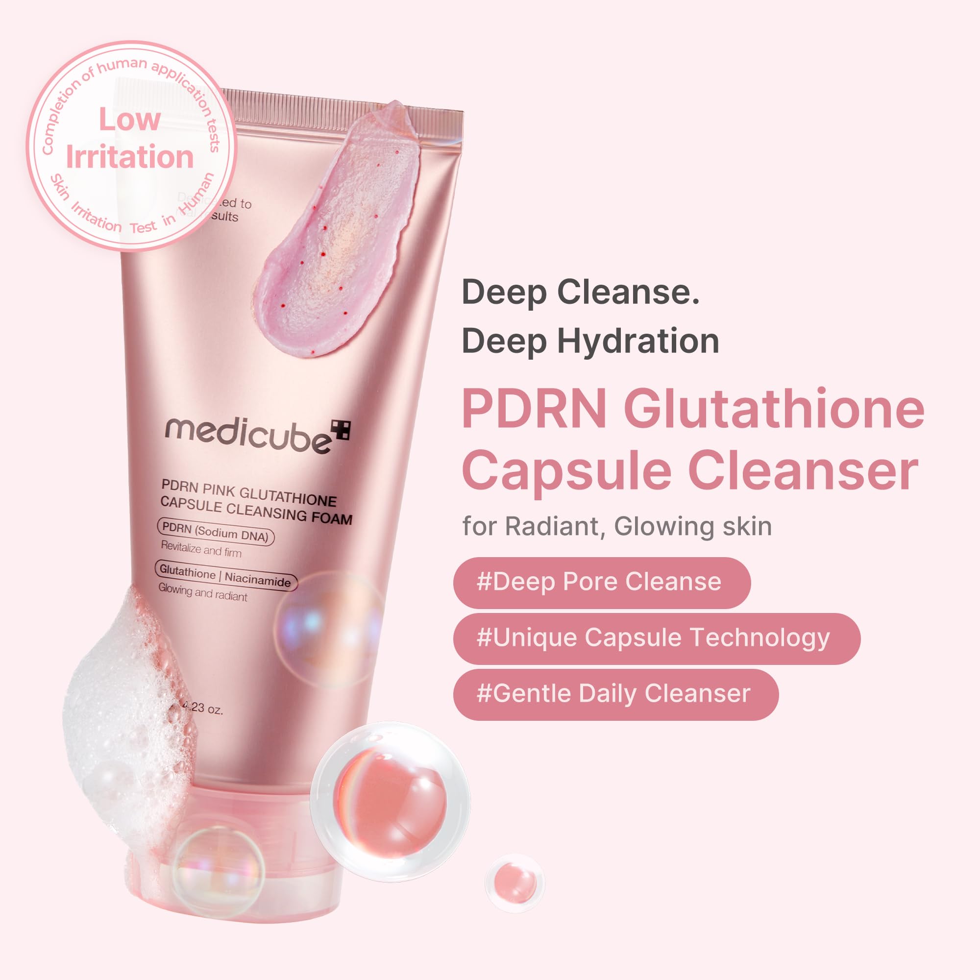 medicube dispensador y espuma ligera que facilita limpieza suave